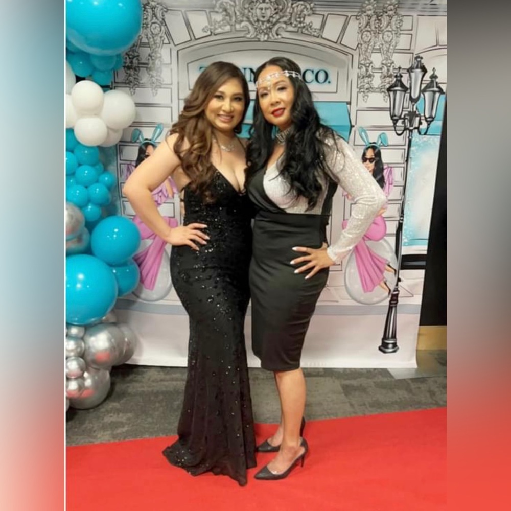 Photo Finish Black Sequin Lace-Up Maxi Dress